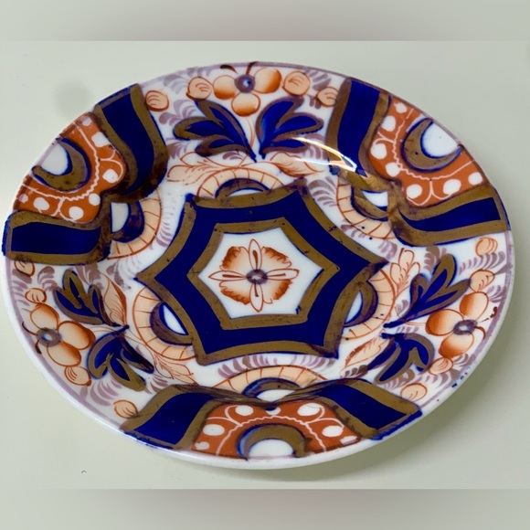 19th Century Antique Gaudy Welsh Hexagon Pattern Miniature Luster Child’s Plate - Picture 10 of 16